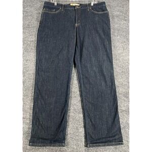 Carhartt Lined Jeans Womens Size 16 Short Dark Blue Denim Straight Leg Work